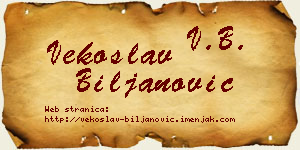 Vekoslav Biljanović vizit kartica
